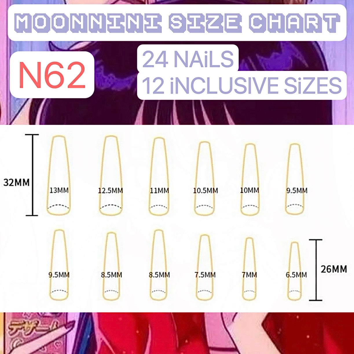MOONNiNi 24PCS PRESS ON NAiLS - N62